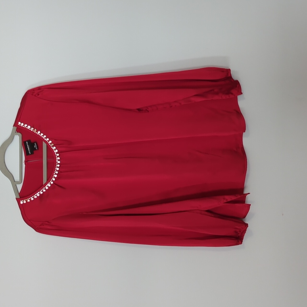 Plus Size Liz Claiborne Red Rhinestone Top